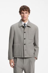 Modern-fit shirt jacket, Grey