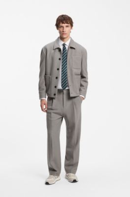 Modern-fit trousers , Grey