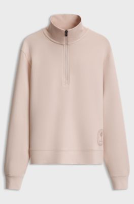 BOSS x AO quarter-zip sweatshirt, Light Pink