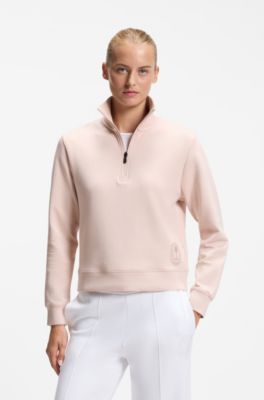BOSS x AO quarter-zip sweatshirt, Light Pink
