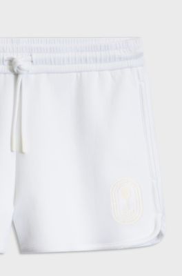 BOSS x AO drawstring shorts, White