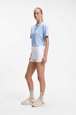 BOSS x AO drawstring shorts, White