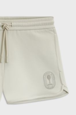 BOSS x AO drawstring shorts, Light Beige
