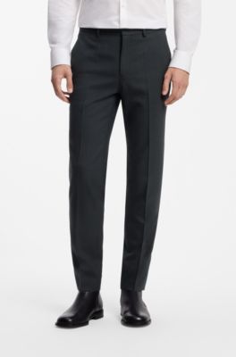 Three-piece extra-slim-fit suit with micro pattern, Dark Green