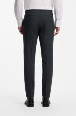 Three-piece extra-slim-fit suit with micro pattern, Dark Green