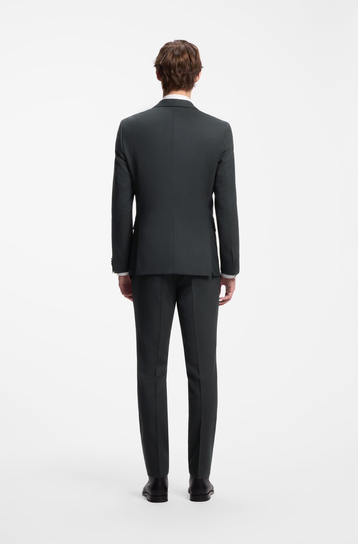 Hugo Three-piece extra-slim-fit suit with micro pattern kostymer herr – bild 3