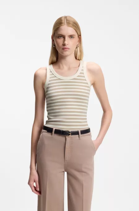 Top Slim en coton stretch à rayures