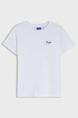 Cotton T-shirt with script logo and relaxed fit, White