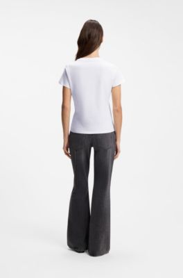 Cotton T-shirt with script logo and relaxed fit, White