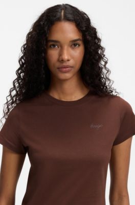 Relaxed-fit cotton T-shirt, Brown