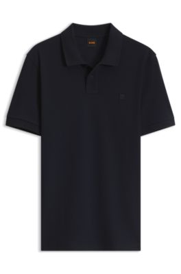 Slim-fit polo shirt in stretch-cotton piqu&eacute;, Dark Blue