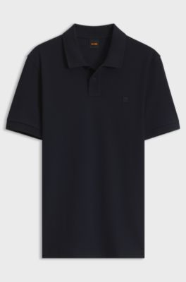 Slim-fit polo shirt in stretch-cotton piqu&eacute;, Dark Blue