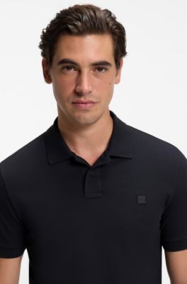 Slim-fit knit polo, Dark Blue