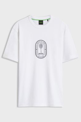 BOSS x AO crest-logo T-shirt, White