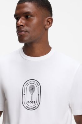 BOSS x AO crest-logo T-shirt, White