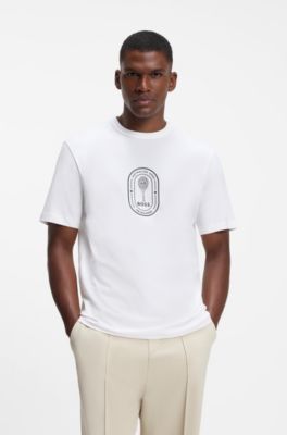BOSS x AO crest-logo T-shirt, White