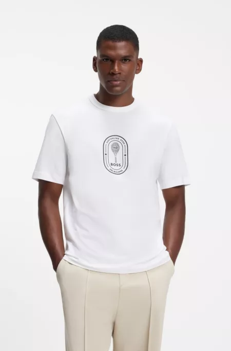 BOSS x AO crest-logo T-shirt