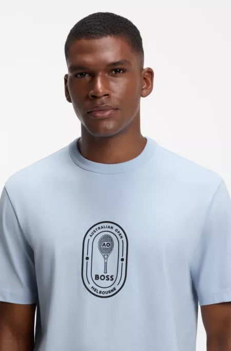 BOSS x AO crest-logo T-shirt