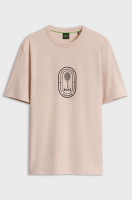 BOSS x AO crest-logo T-shirt, Light Orange