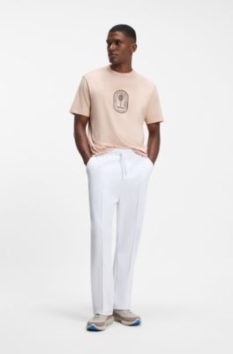 BOSS x AO crest-logo T-shirt, Light Orange