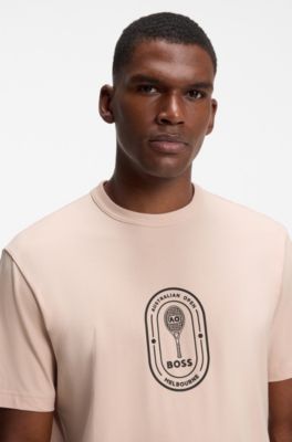 BOSS x AO crest-logo T-shirt, Light Orange
