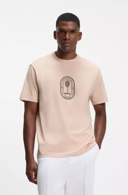 BOSS x AO crest-logo T-shirt