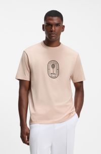 BOSS x AO crest-logo T-shirt, Light Orange