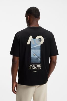 BOSS x AO stretch-cotton T-shirt, Black