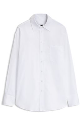 Relaxed-fit cotton blouse, White