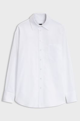 Relaxed-fit cotton blouse, White