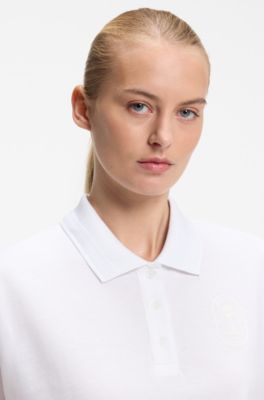 BOSS x AO cropped polo shirt, White
