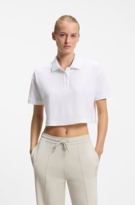 BOSS x AO cropped polo shirt, White
