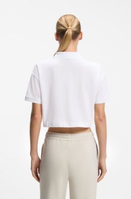 BOSS x AO cropped polo shirt, White