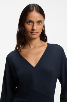 V-neck dress , Dark Blue
