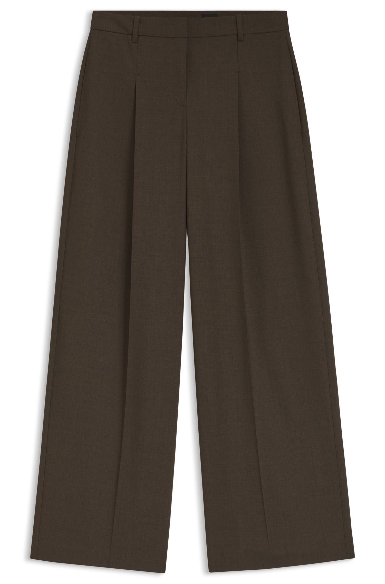 Boss Wide-leg trousers in stretch fabric with front pleats byxor dam – bild 4
