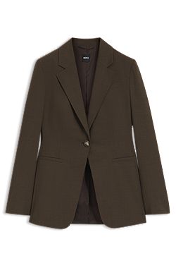Blazer met één rij knopen van melange scheerwol