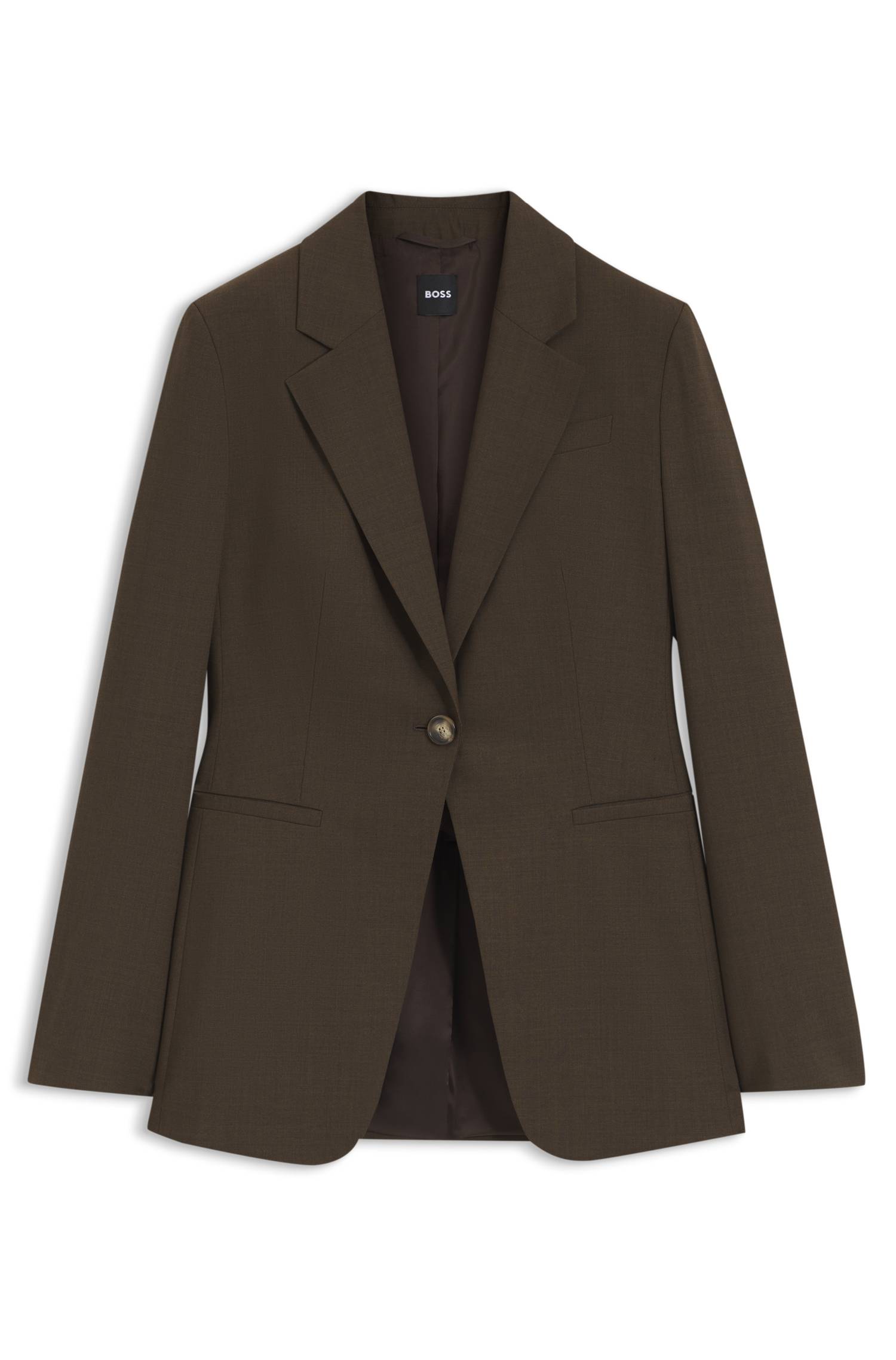 Boss Single-breasted blazer in melange virgin wool dam – bild 4