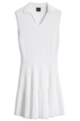 BOSS x AO knitted tennis dress, White