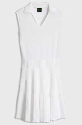 BOSS x AO knitted tennis dress, White