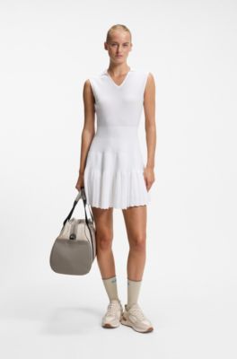 BOSS x AO knitted tennis dress, White