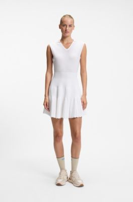 BOSS x AO knitted tennis dress, White