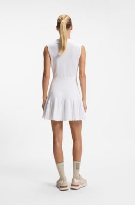 BOSS x AO knitted tennis dress, White