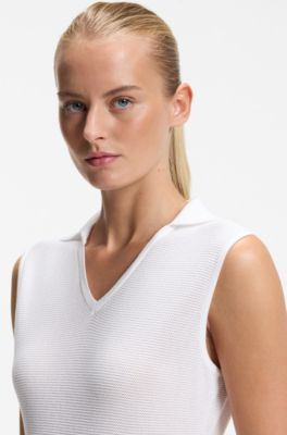 BOSS x AO knitted tennis dress, White