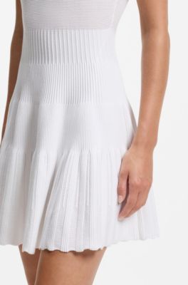 BOSS x AO knitted tennis dress, White