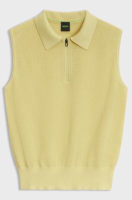 BOSS x AO sleeveless knit polo, Yellow