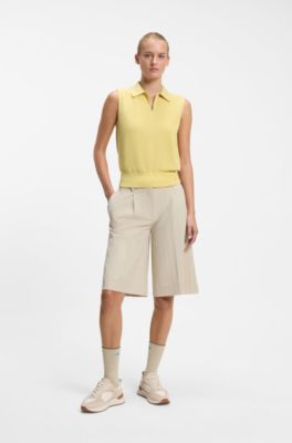 BOSS x AO sleeveless knit polo, Yellow