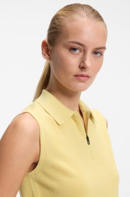 BOSS x AO sleeveless knit polo, Yellow