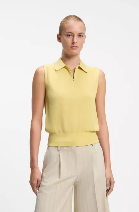BOSS x AO sleeveless knit polo
