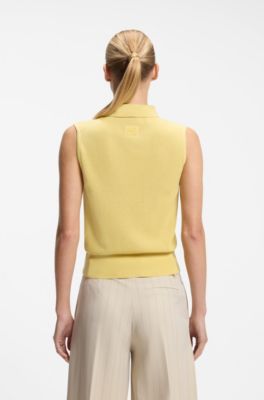 BOSS x AO sleeveless knit polo, Yellow