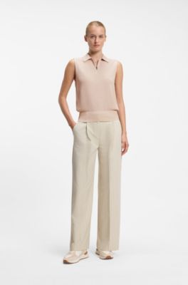 BOSS x AO sleeveless knit polo, Light Pink